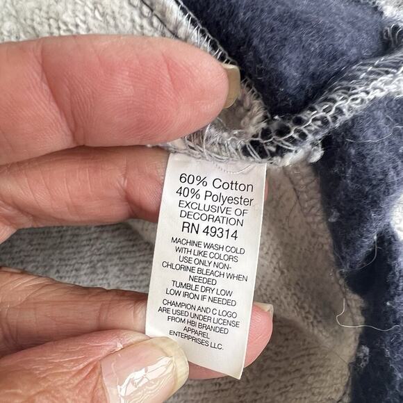 Champion Notre Dame Hoodie Sweatshirt Men's Small Blue Gray Patches - Picture 13 of 13